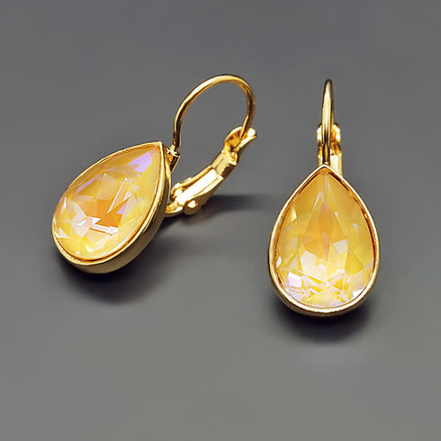 Auskari "Kristāla Lāse (Ochre DeLite)" ar Swarovski™ kristāliem